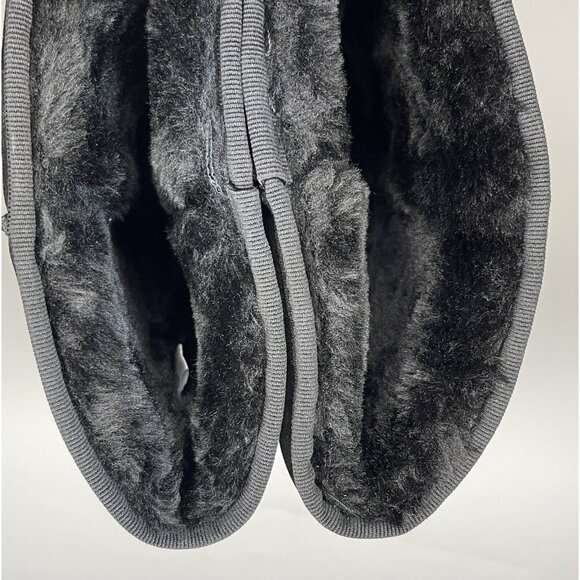 In-N-Out Burger Black W sz 7 Suede Boots Shoes Shearling Red Crystal Palm Trees - Picture 12 of 15